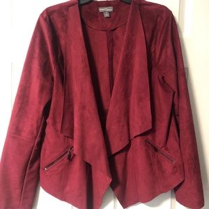 Maroon suede blazer